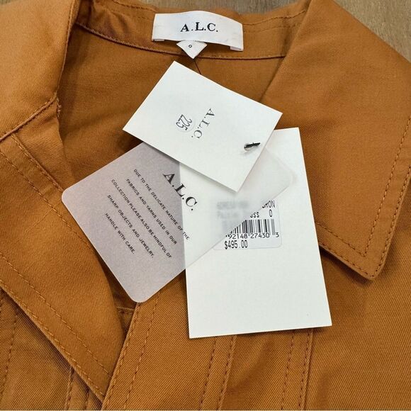 A.L.C. Paisley Shirt Dress Size 0 Cotton Hemp Blend Western Chic - Picture 12 of 16